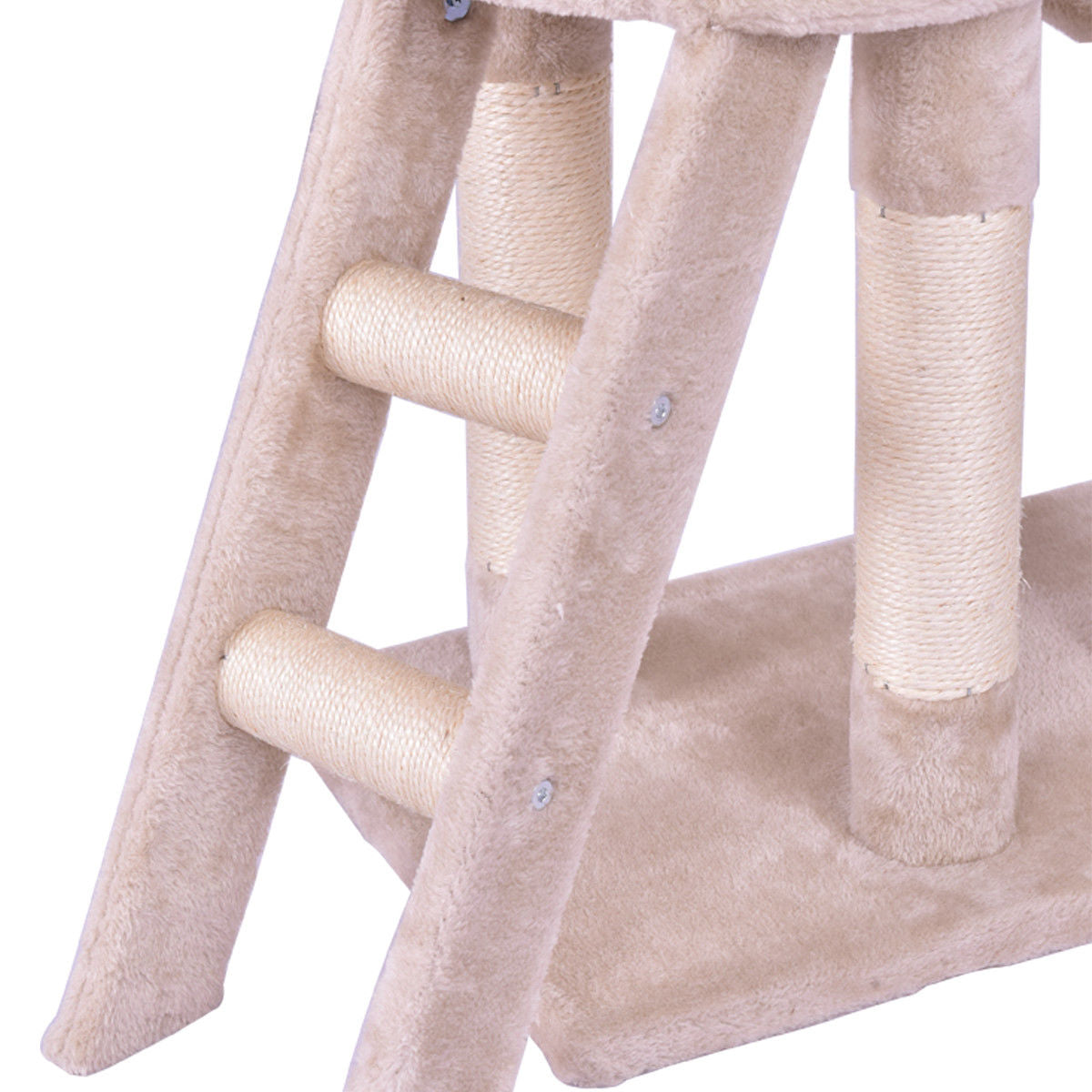 Gymax 56'' Cat Tree Kitten Pet Play House Furniture Condo Scratching Posts Ladder Beige Animals & Pet Supplies > Pet Supplies > Cat Supplies > Cat Furniture Gymax   