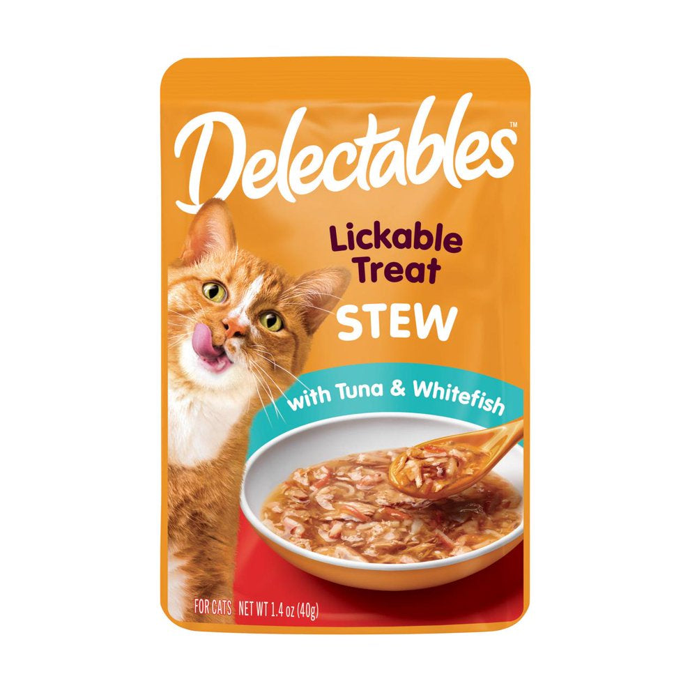 Hartz Delectables Stew Lickable Wet Cat Treats - Tuna & Whitefish, 1.4Oz, One Pouch