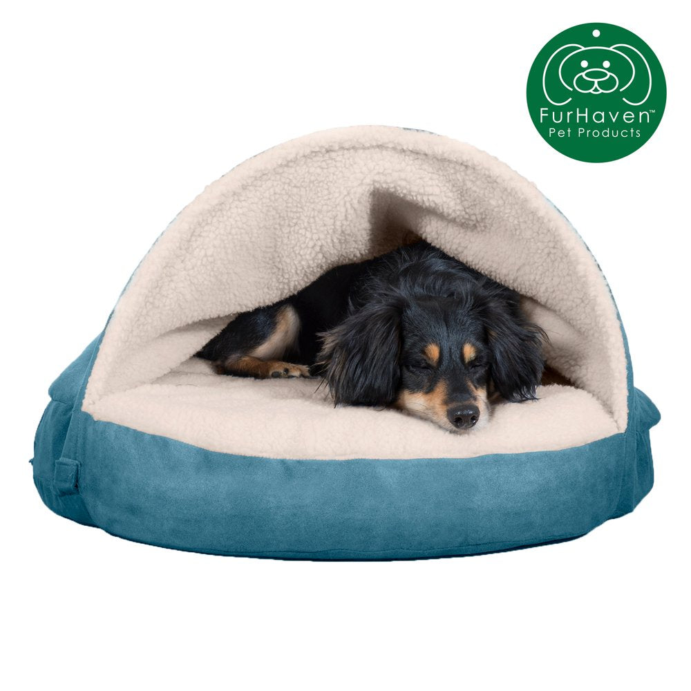 Furhaven Pet Products Orthopedic Faux Sheepskin Snuggery Burrow Pet Bed for Dogs & Cats, Pink, 18-Inch Animals & Pet Supplies > Pet Supplies > Cat Supplies > Cat Beds FurHaven Pet 26" Base Blue 