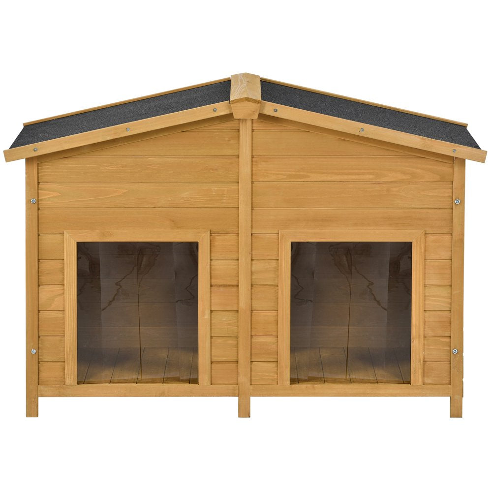 Saibaiyee 47.2 " Large Wooden Dog House Outdoor, Outdoor & Indoor Dog Crate, Cabin Style, with Porch, 2 Doors Animals & Pet Supplies > Pet Supplies > Dog Supplies > Dog Houses LQDSWO   