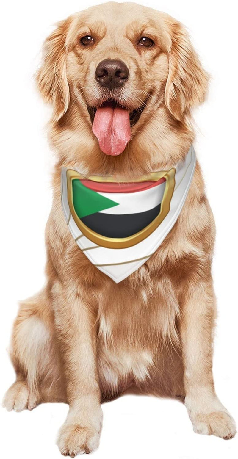 Golden Disc Sudan Flag Pet Dog and Cat Decorative Triangle Scarf,Dog Bandana,Breathable and Stain Resistant. Animals & Pet Supplies > Pet Supplies > Dog Supplies > Dog Apparel ZALTAS   