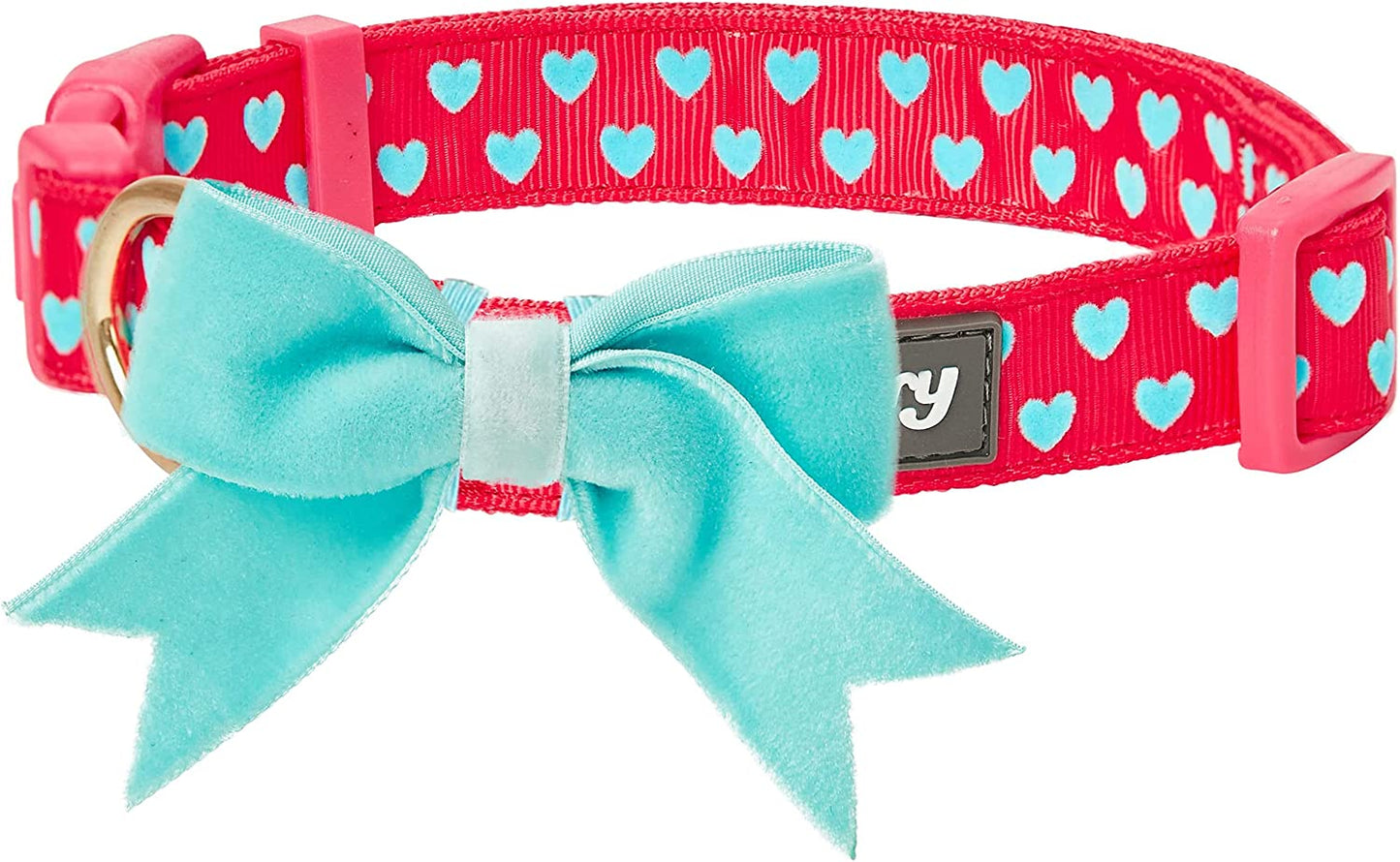 Blueberry Pet Heart Flocking Dog Collar Valentine’S Day Adjustable Collars with Velvety Bowtie for Medium Dogs, Mint Green, Neck 14.5"-20" Animals & Pet Supplies > Pet Supplies > Dog Supplies > Dog Apparel Blueberry Pet Flocking Print - Lust Red Medium 