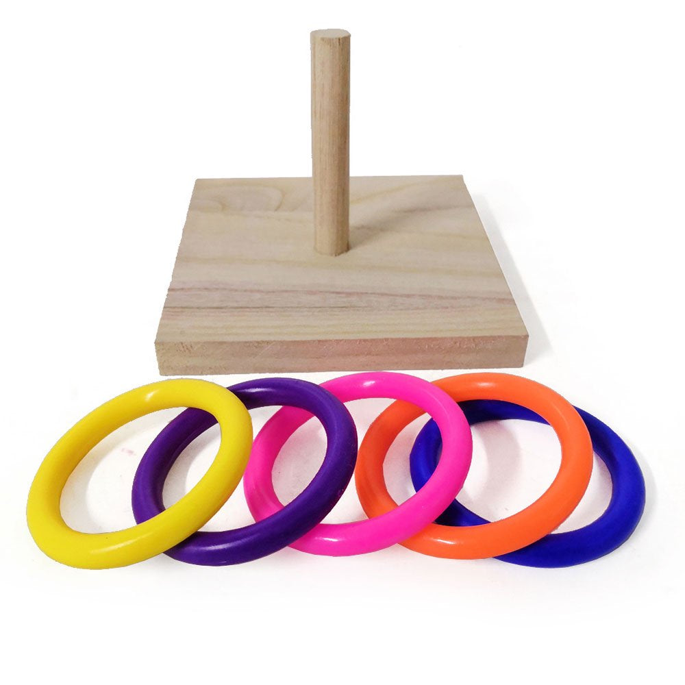 Bird Wooden Platform Plastic Ring Tabletop Toys Intelligence Development Chew Puzzle Toy Pet Bird Supplies for Parrots Parakeets Budgie Australian Parrot Small Birds Animals & Pet Supplies > Pet Supplies > Bird Supplies > Bird Toys Firlar   