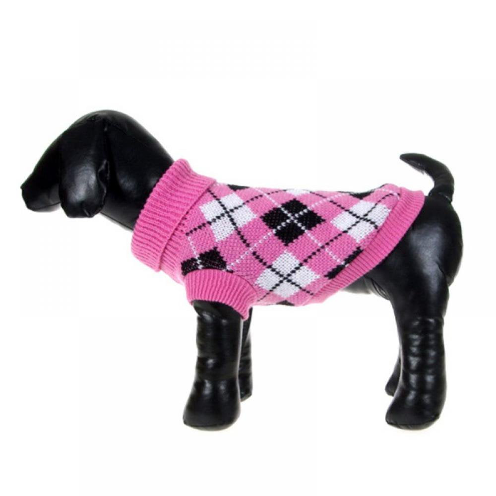 Stibadium Dog Sweater Dog Knit Sweater Plaid Dog Christmas Sweater Pet Sweatshirt with Harness Hole Winter Warm Dog Apparel Coat for Small Medium Dogs Animals & Pet Supplies > Pet Supplies > Dog Supplies > Dog Apparel Kernelly   