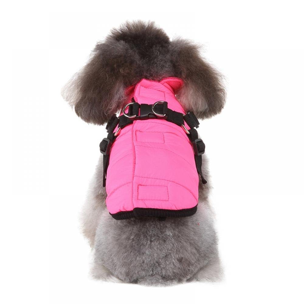 2In 1 Pet Windbreaker Coat and Harness Puppy Dog Fleece Warm Coat Clothes Costume Apparel Animals & Pet Supplies > Pet Supplies > Dog Supplies > Dog Apparel Catlerio   