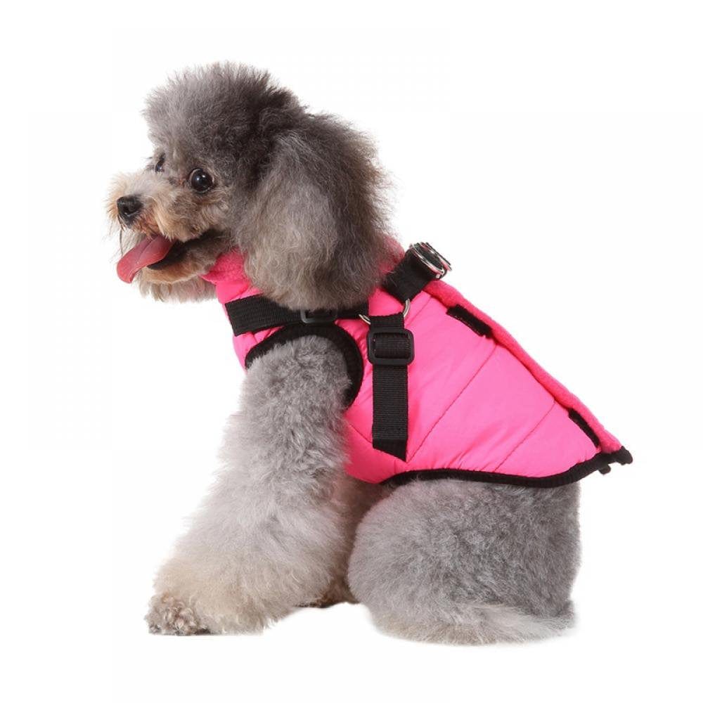 2In 1 Pet Windbreaker Coat and Harness Puppy Dog Fleece Warm Coat Clothes Costume Apparel Animals & Pet Supplies > Pet Supplies > Dog Supplies > Dog Apparel Catlerio   