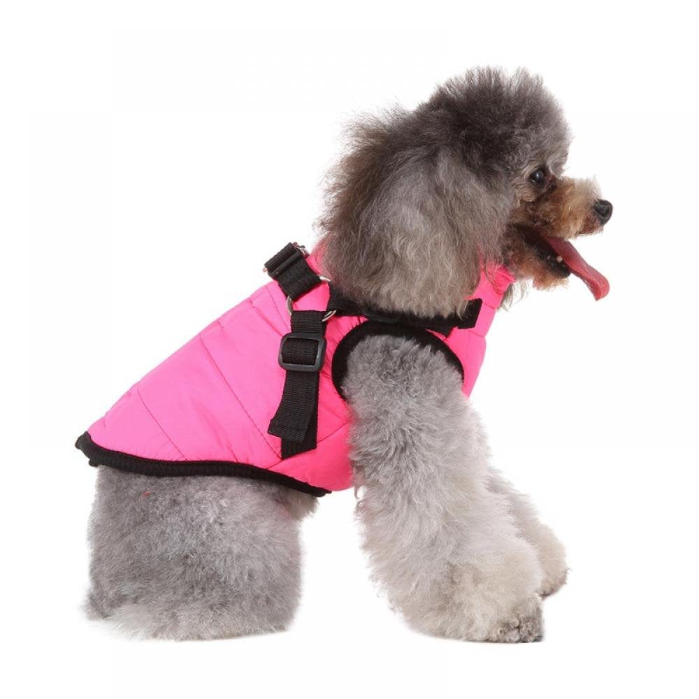 2In 1 Pet Windbreaker Coat and Harness Puppy Dog Fleece Warm Coat Clothes Costume Apparel Animals & Pet Supplies > Pet Supplies > Dog Supplies > Dog Apparel Catlerio   