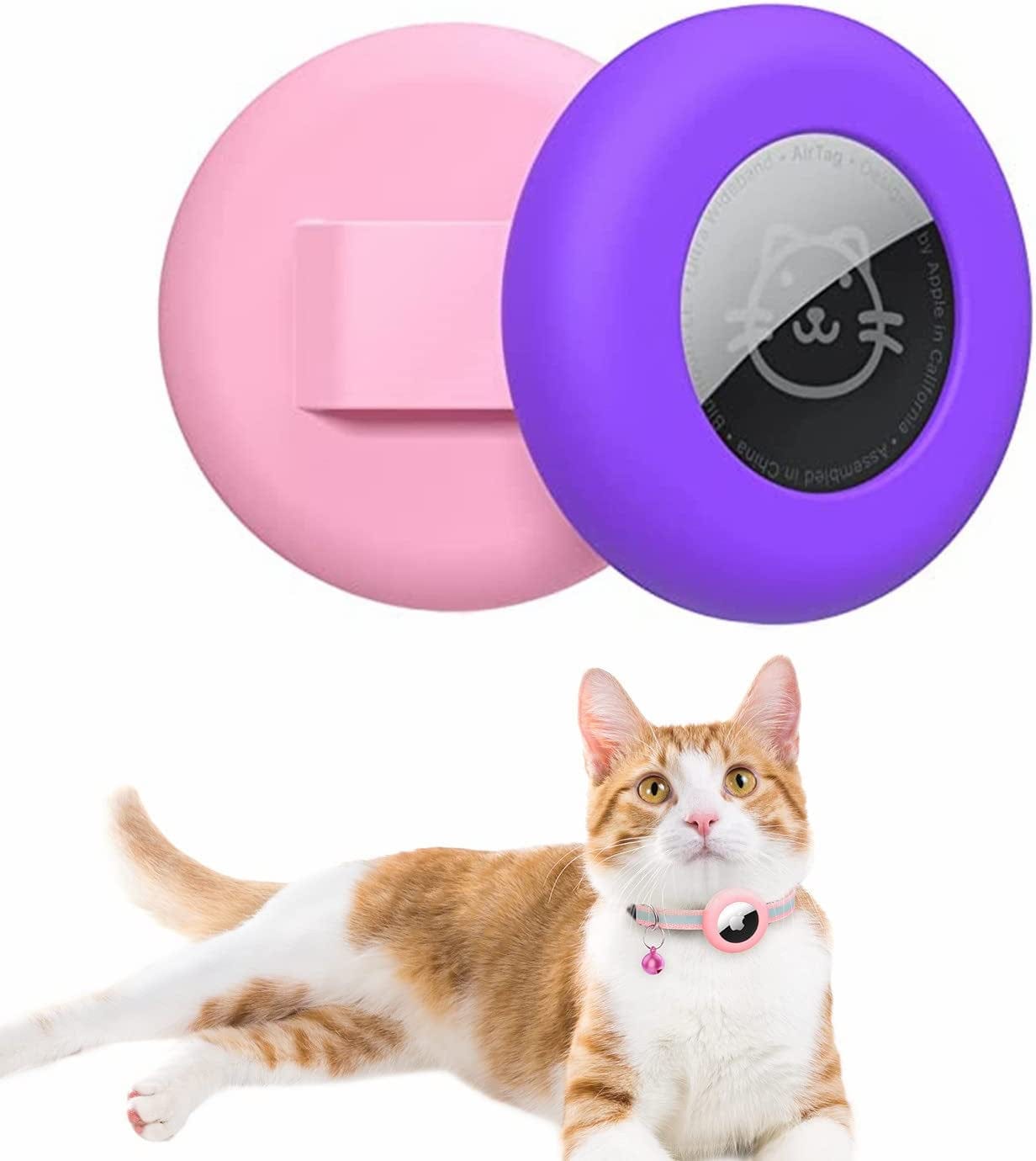 2Pack Airtag Cat Collar Holder, Airtag Holder for Cat Collar Compatible with Apple Airtag , Waterproof Airtag Cat Collar Holder Fits Pet Collars in 3/8 Inch, Anti-Lost Airtag Case for Kitten Puppy Electronics > GPS Accessories > GPS Cases Simket Pink&Purple  
