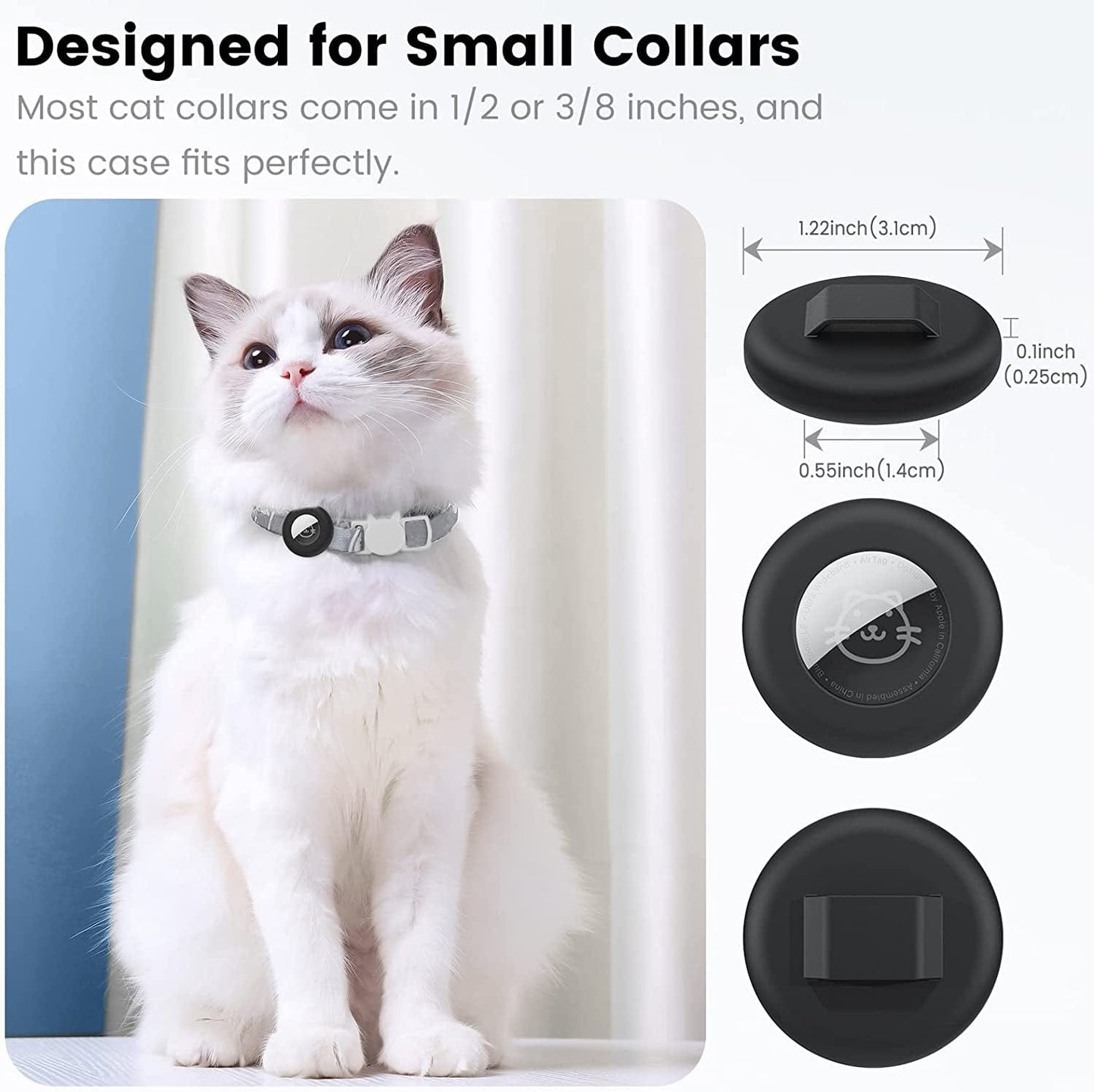 2Pack Airtag Cat Collar Holder, Airtag Holder for Cat Collar Compatible with Apple Airtag , Waterproof Airtag Cat Collar Holder Fits Pet Collars in 3/8 Inch, Anti-Lost Airtag Case for Kitten Puppy Electronics > GPS Accessories > GPS Cases Simket   