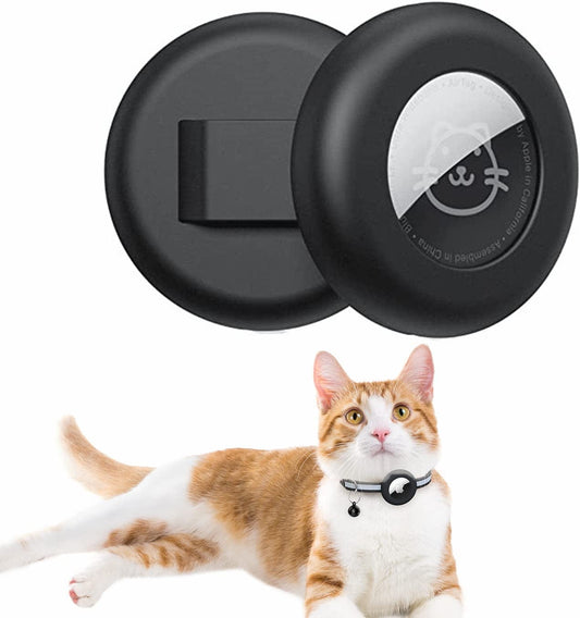 2Pack Airtag Cat Collar Holder, Airtag Holder for Cat Collar Compatible with Apple Airtag , Waterproof Airtag Cat Collar Holder Fits Pet Collars in 3/8 Inch, Anti-Lost Airtag Case for Kitten Puppy Electronics > GPS Accessories > GPS Cases Simket Black&Black  
