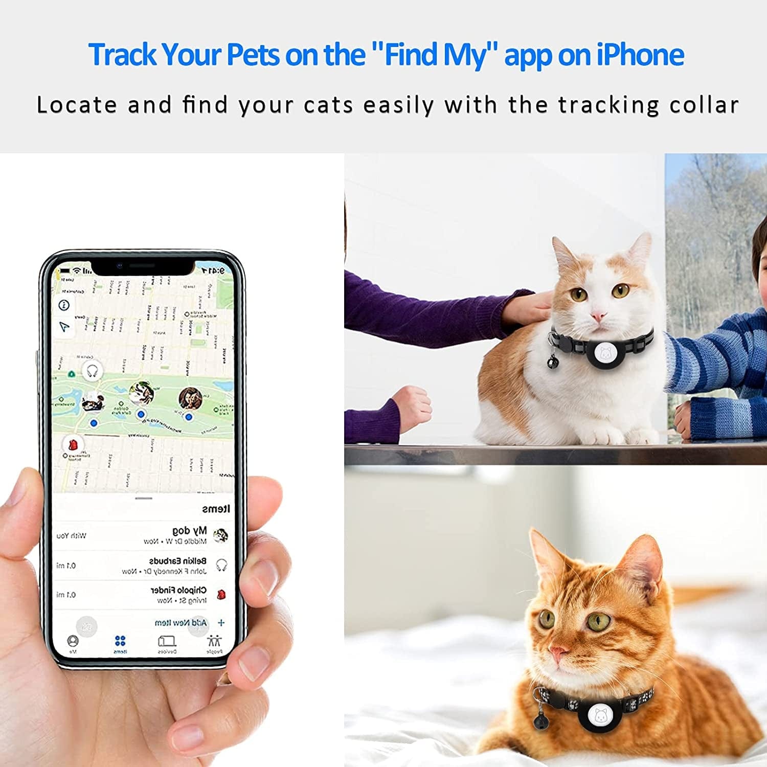 2Pack Airtag Cat Collars, Reflective Air Tag Cat Collar with Breakaway Safety Buckle and Bell, Adjustable Cat Collar with Airtag Holder Compatible with Apple Airtag for Small Pets (Black) Electronics > GPS Accessories > GPS Cases SimpleThings   