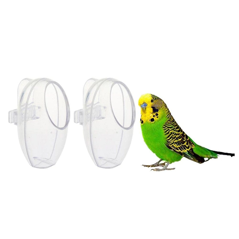 2Pc Bird Clean Cup Feeder and Water Feeding Bowl Birds Cage Accessory Animals & Pet Supplies > Pet Supplies > Bird Supplies > Bird Cage Accessories DYNWAVE   