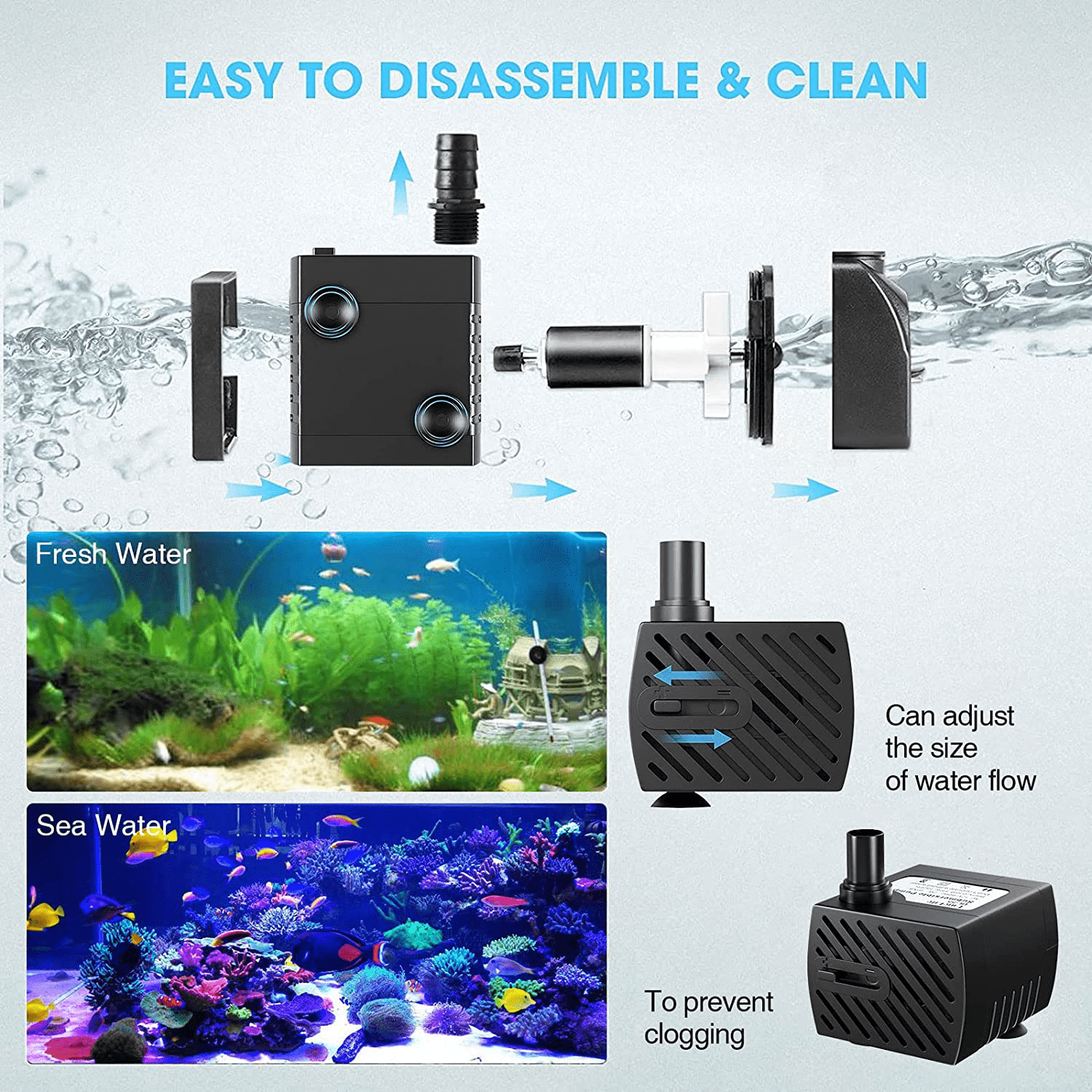 Aquarium Accessories Fish Tank Water Pump Small Submesible - China