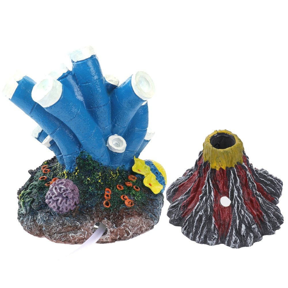 2PCS Aquarium Decoration Air Stone Artificial Coral Volcano Bubble Diffuser Oxygen Pump Resin Crafts for Fish Tank Animals & Pet Supplies > Pet Supplies > Fish Supplies > Aquarium Air Stones & Diffusers HOMEMAXS   
