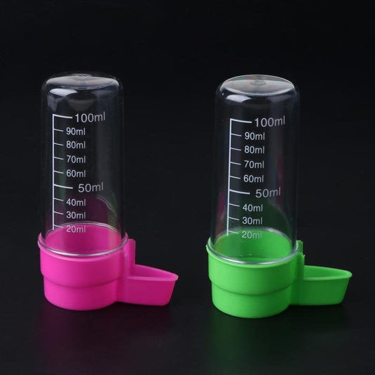 2Pcs Bird Water Dispenser Automatic Feeder Plastic Food Container for Parakeet Lovebird Cage Accessories 3.4Oz 2Oz