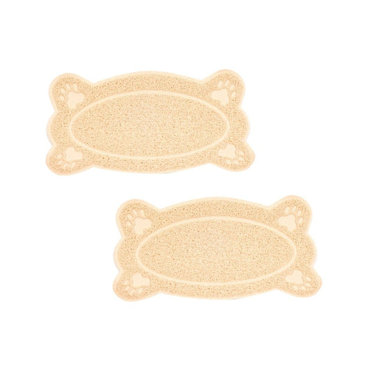 2Pcs Cat Litter Mat Non-Slip Waterproof Pet Cat Litter Box Mat Lovely Bone Shape Litter Catcher Pads Size S Beige Animals & Pet Supplies > Pet Supplies > Cat Supplies > Cat Litter Box Mats HOMEMAXS   