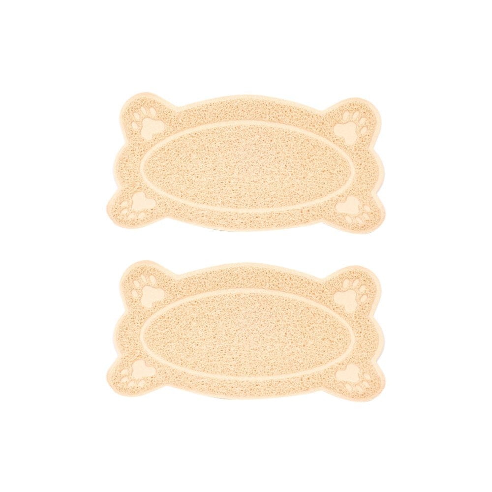 2Pcs Cat Litter Mat Non-Slip Waterproof Pet Cat Litter Box Mat Lovely Bone Shape Litter Catcher Pads Size S Beige Animals & Pet Supplies > Pet Supplies > Cat Supplies > Cat Litter Box Mats HOMEMAXS   