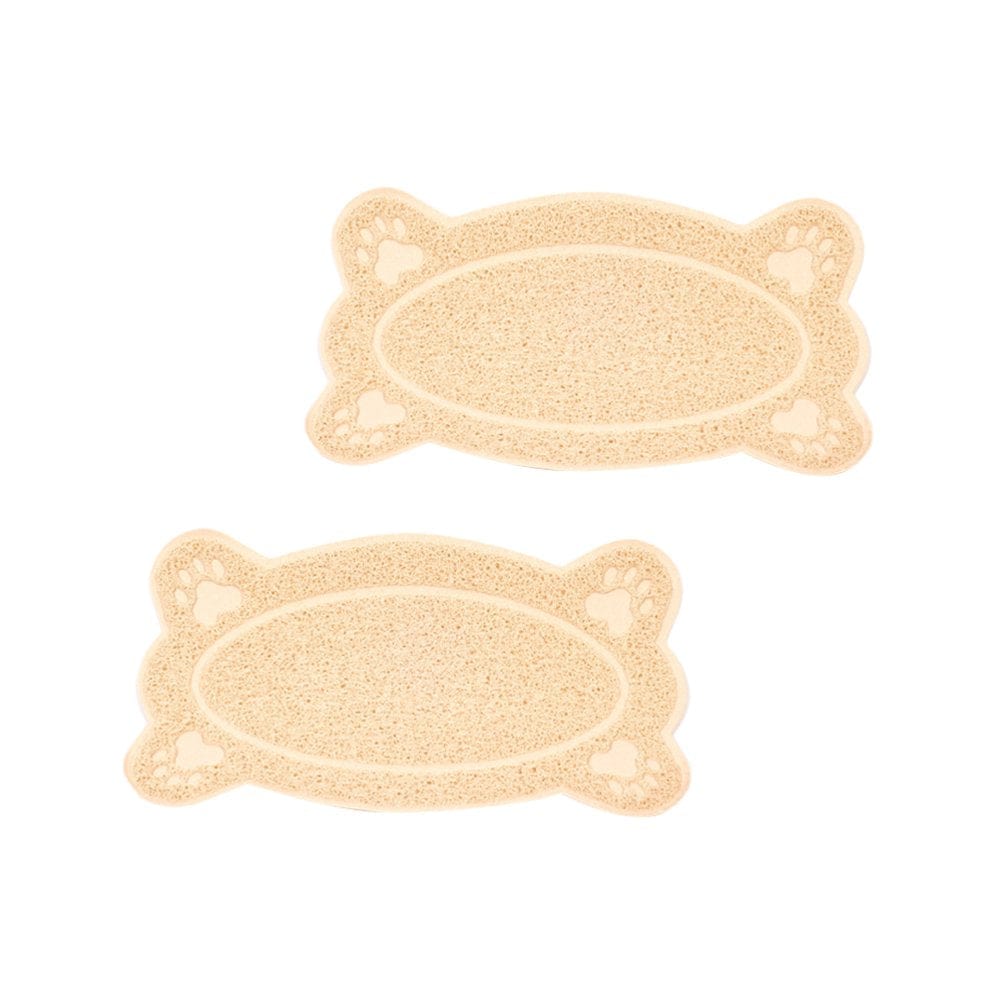 2Pcs Cat Litter Mat Non-Slip Waterproof Pet Cat Litter Box Mat Lovely Bone Shape Litter Catcher Pads Size S Beige Animals & Pet Supplies > Pet Supplies > Cat Supplies > Cat Litter Box Mats HOMEMAXS   