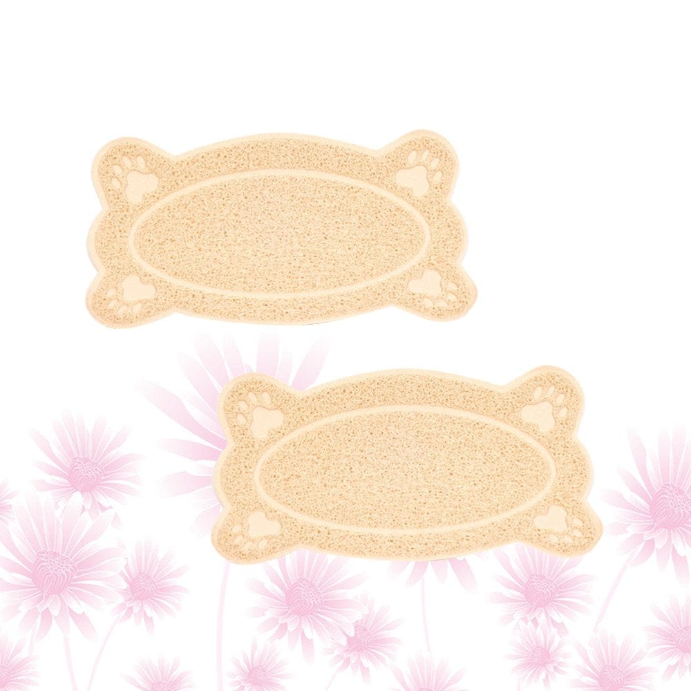 2Pcs Cat Litter Mat Non-Slip Waterproof Pet Cat Litter Box Mat Lovely Bone Shape Litter Catcher Pads Size S Beige Animals & Pet Supplies > Pet Supplies > Cat Supplies > Cat Litter Box Mats HOMEMAXS   