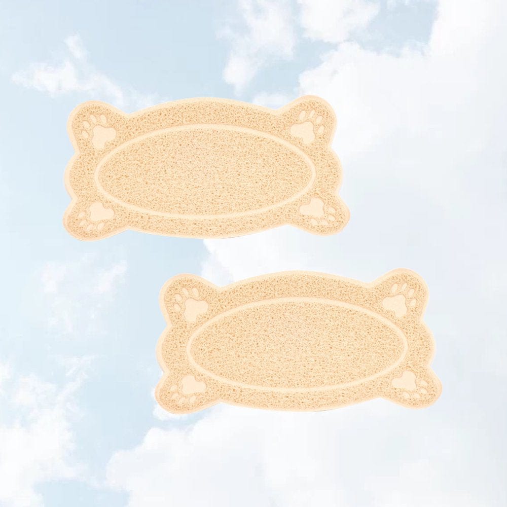 2Pcs Cat Litter Mat Non-Slip Waterproof Pet Cat Litter Box Mat Lovely Bone Shape Litter Catcher Pads Size S Beige Animals & Pet Supplies > Pet Supplies > Cat Supplies > Cat Litter Box Mats HOMEMAXS   