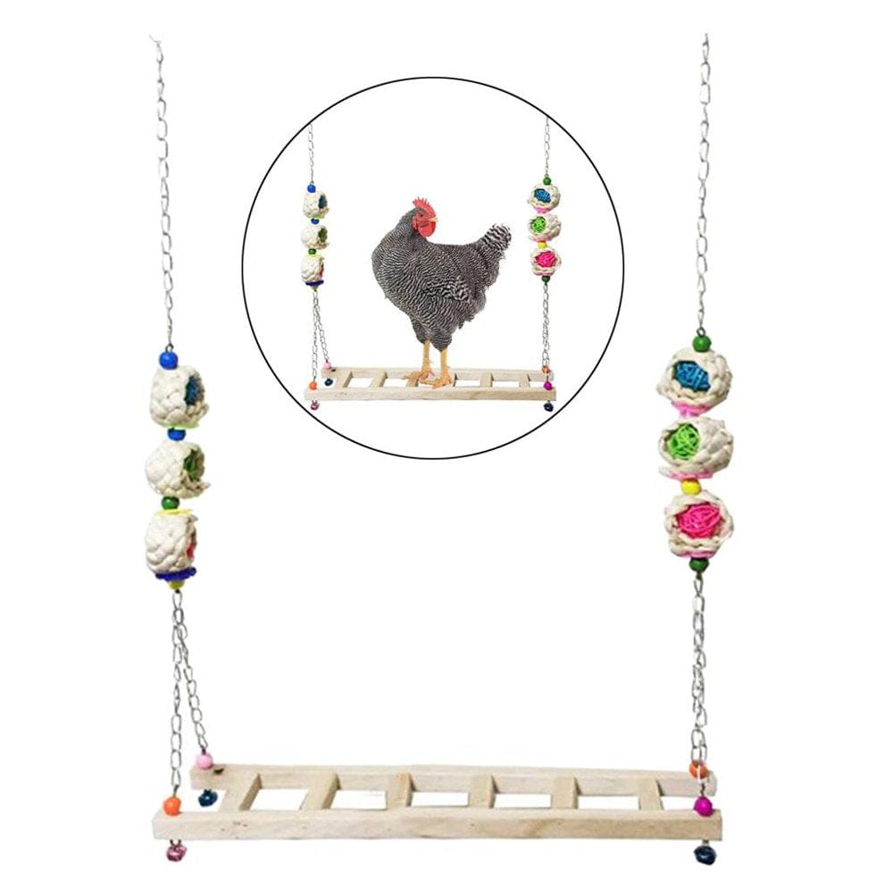 2Pcs Chicken Ladder Swing Perch Stand Funny Chicken Hens Large Birds Parrots Animals & Pet Supplies > Pet Supplies > Bird Supplies > Bird Ladders & Perches perfk   
