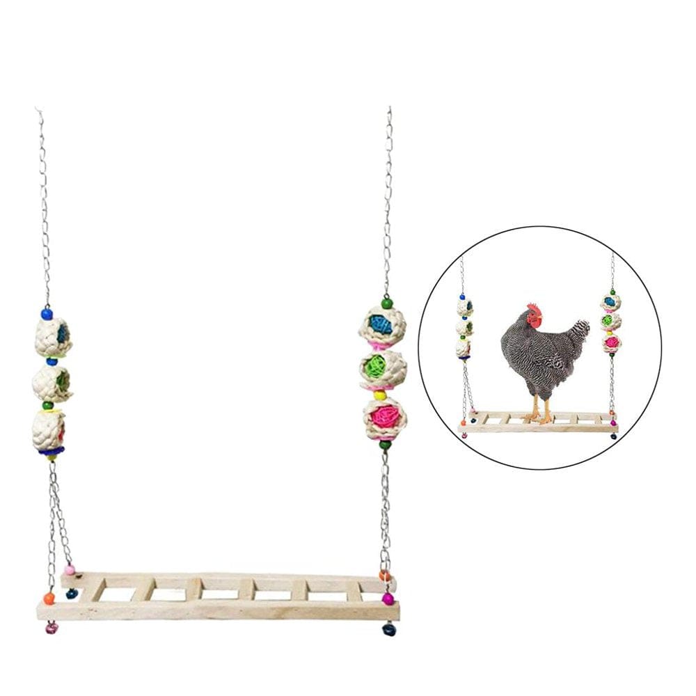 2Pcs Chicken Ladder Swing Perch Stand Funny Chicken Hens Large Birds Parrots