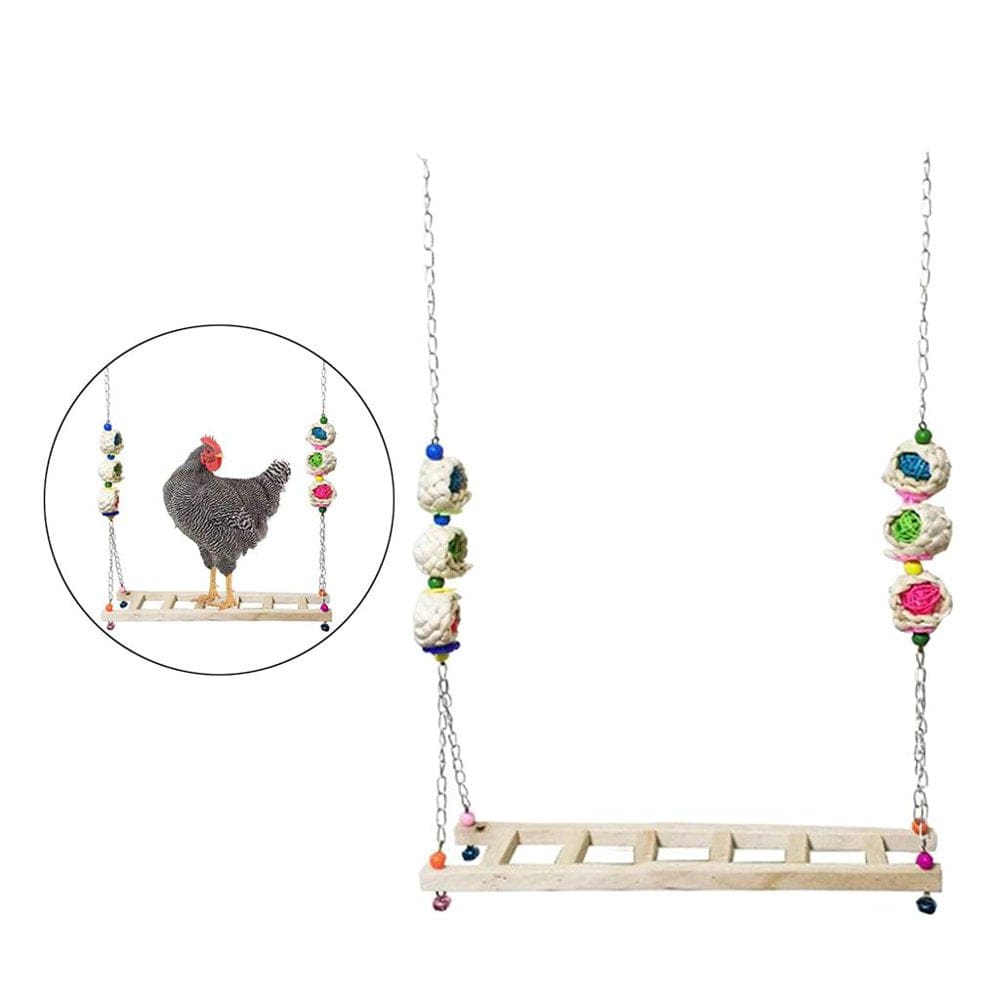 2Pcs Chicken Ladder Swing Perch Stand Funny Chicken Hens Large Birds Parrots