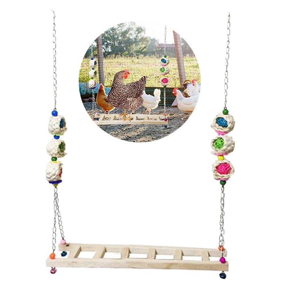 2Pcs Chicken Ladder Swing Perch Stand Funny Chicken Hens Large Birds Parrots Animals & Pet Supplies > Pet Supplies > Bird Supplies > Bird Ladders & Perches perfk   