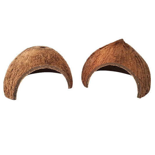 2Pcs Coconut Shell Hut Small Animal Cage Reptile Hide Habitat Lizard Small Animal Cave House (Hole on and No Hole for Each 1Pc) Animals & Pet Supplies > Pet Supplies > Small Animal Supplies > Small Animal Habitats & Cages NUOLUX   