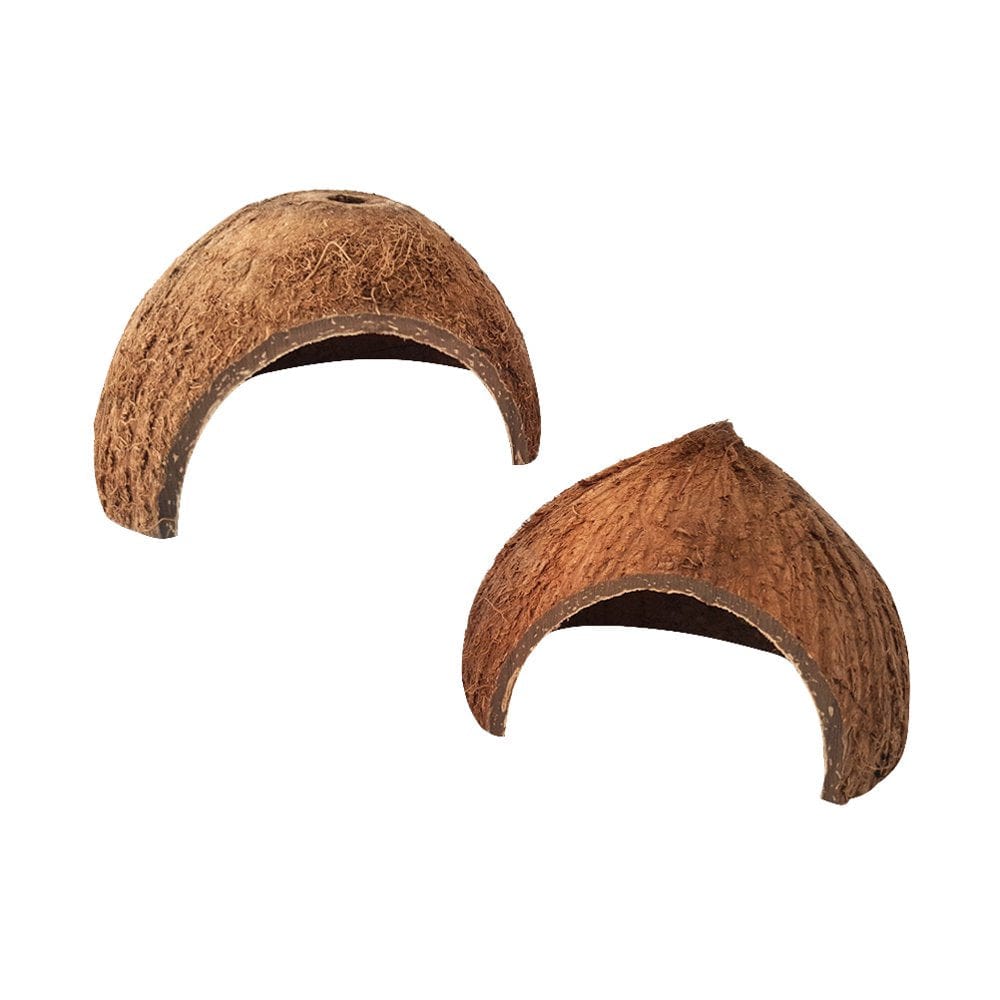 2Pcs Coconut Shell Hut Small Animal Cage Reptile Hide Habitat Lizard Small Animal Cave House (Hole on and No Hole for Each 1Pc) Animals & Pet Supplies > Pet Supplies > Small Animal Supplies > Small Animal Habitats & Cages NUOLUX   