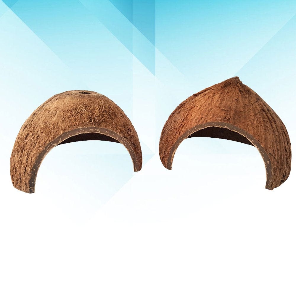 2Pcs Coconut Shell Hut Small Animal Cage Reptile Hide Habitat Lizard Small Animal Cave House (Hole on and No Hole for Each 1Pc) Animals & Pet Supplies > Pet Supplies > Small Animal Supplies > Small Animal Habitats & Cages NUOLUX   