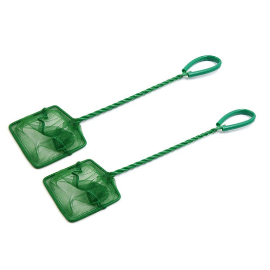 2Pcs Green Spiral Handle Aquarium Square Fish Net Cleaning Tool 32Cm Length Animals & Pet Supplies > Pet Supplies > Fish Supplies > Aquarium Fish Nets Unique-Bargains   