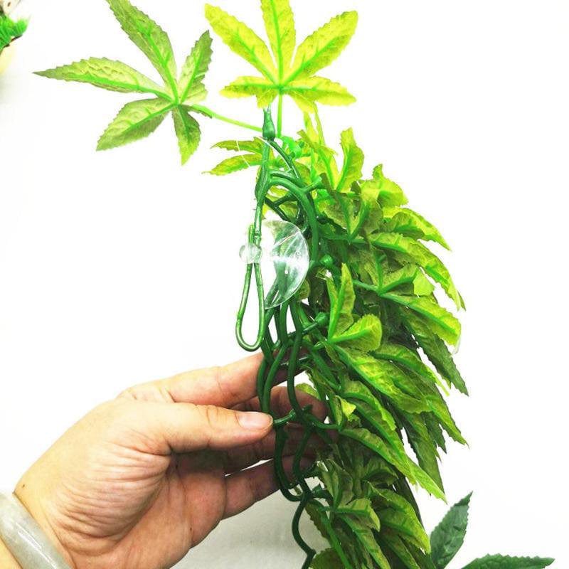 2Pcs Leaves Plant Ivy Vine for Reptiles and Amphibians Habitat Plant Decor