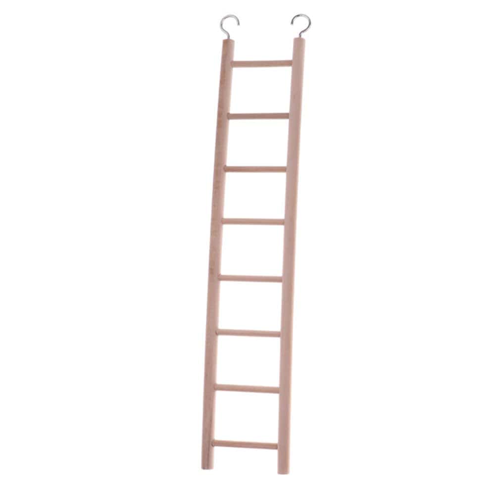 2Pcs Parrot Bird Cage Toy Wooden Climbing Ladder Perch Stand 36Cm & 28Cm
