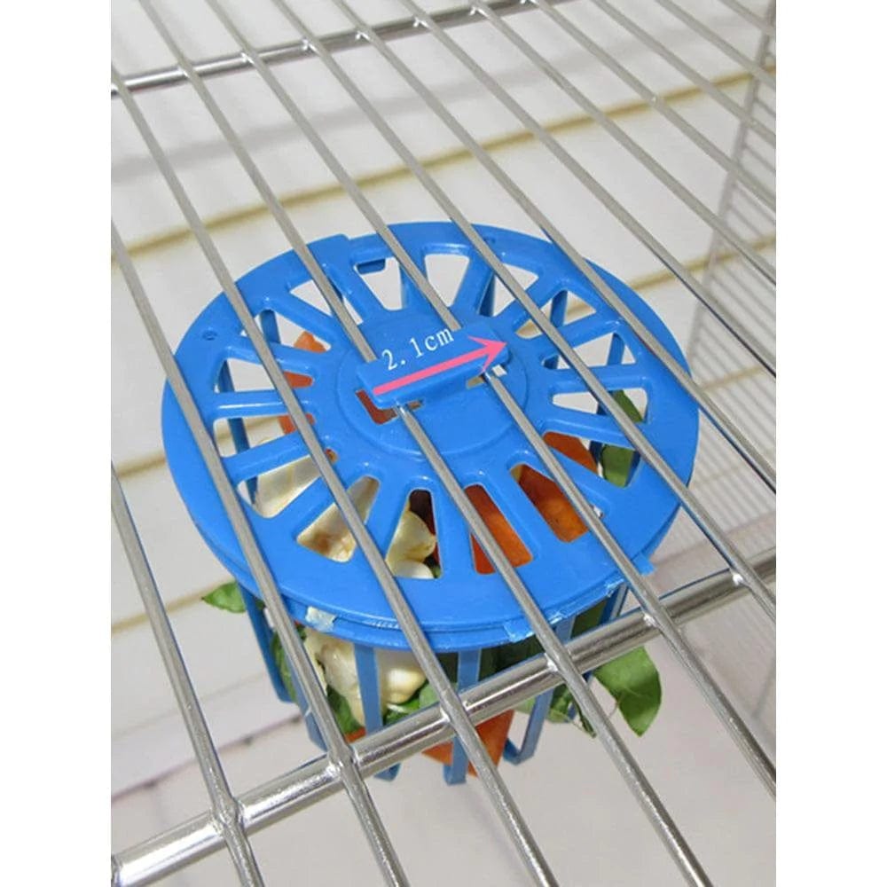 2PCS Parrot Bird Feeder Cage Fruit Vegetable Holder Cage Accessories Hanging Basket Container Toys Pet Bird Supplies