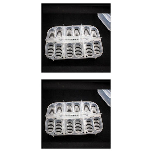 2Pcs Reptile Dedicated Incubator 12 Grids Egg Hatcher Box with Transparent Amphibians Hatching Tray Animals & Pet Supplies > Pet Supplies > Reptile & Amphibian Supplies > Reptile & Amphibian Substrates Fearlessin 2PCS white transparent. 