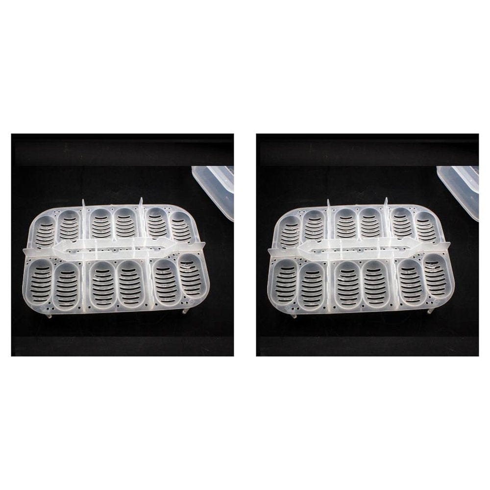 2Pcs Reptile Dedicated Incubator 12 Grids Egg Hatcher Box with Transparent Amphibians Hatching Tray Animals & Pet Supplies > Pet Supplies > Reptile & Amphibian Supplies > Reptile & Amphibian Substrates Kanaroous   