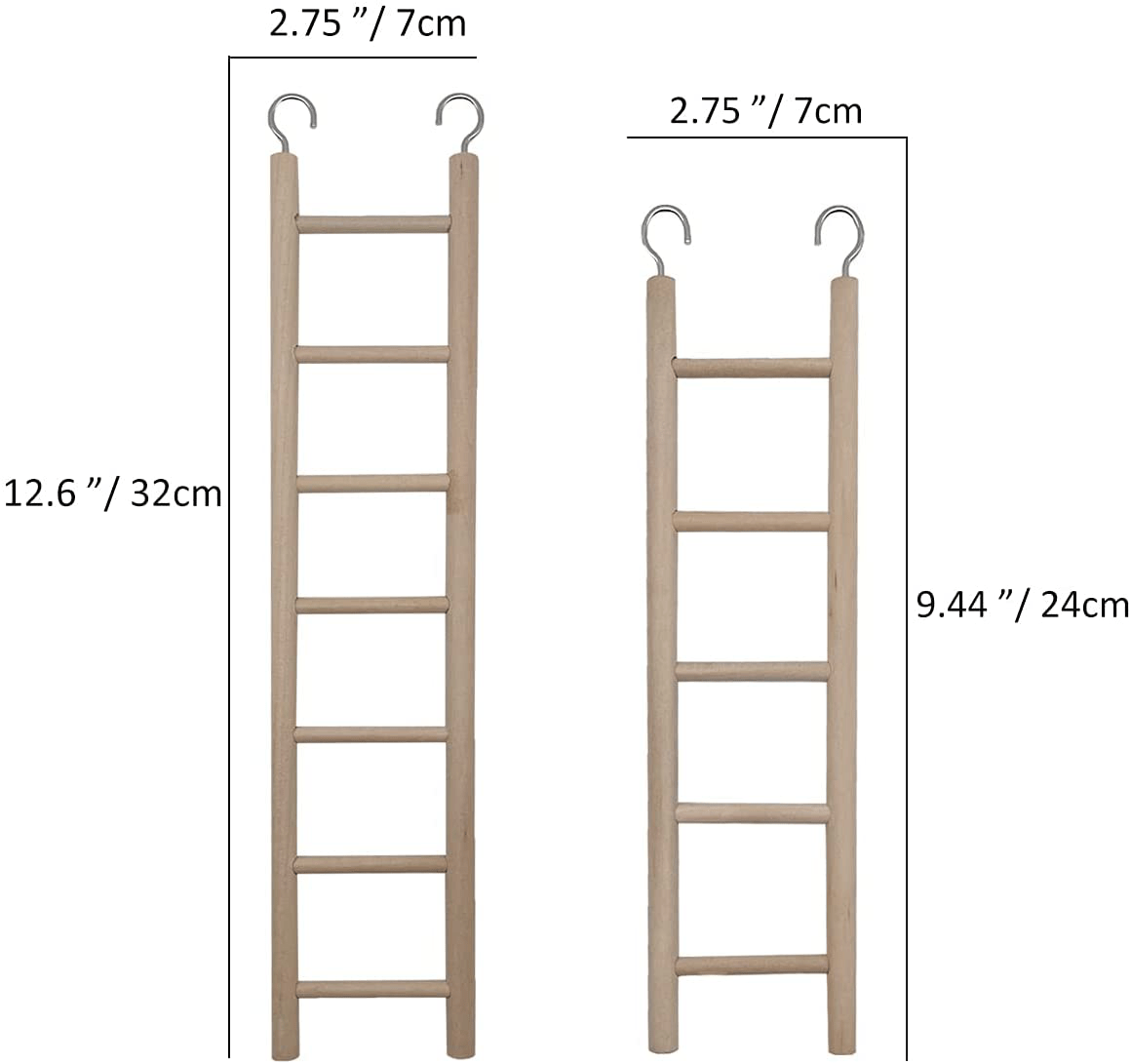 2Pcs Wooden Ladder for Bird Parrot Ladder Cage Climbing Toy Birdie Basics (5 Step & 7 Step) Animals & Pet Supplies > Pet Supplies > Bird Supplies > Bird Ladders & Perches LWINGFLYER   