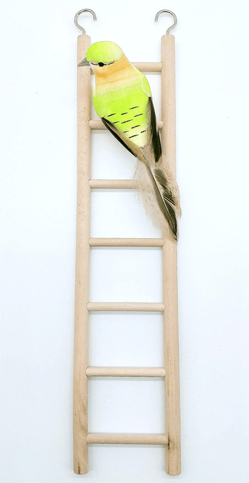 2Pcs Wooden Ladder for Bird Parrot Ladder Cage Climbing Toy Birdie Basics (5 Step & 7 Step)