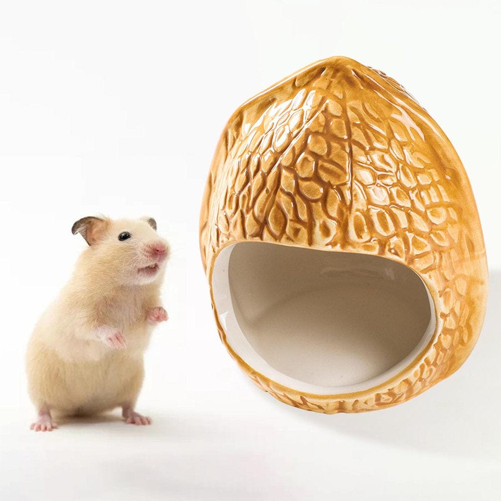 2X Cute Ceramic Hamster Cage Cool Habitat Cave Small Animal House Pet Nesting Animals & Pet Supplies > Pet Supplies > Small Animal Supplies > Small Animal Habitats & Cages DYNWAVE   