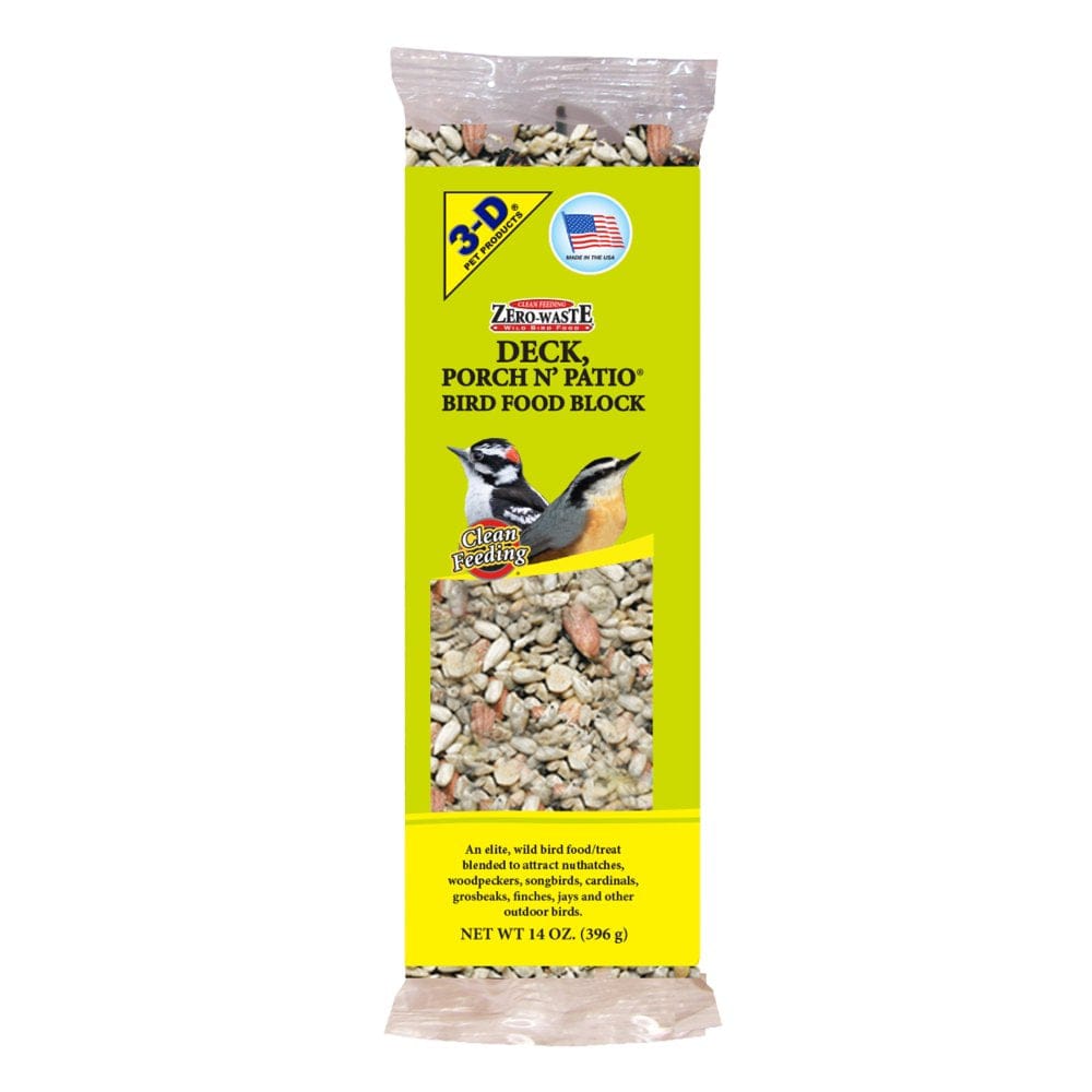 3-D Pet Products Deck Porch and Patio Bird Food Block, Seed, 14 Oz. Block Animals & Pet Supplies > Pet Supplies > Bird Supplies > Bird Food D & D Commodities   