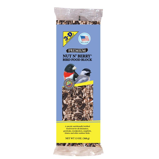 3-D Pet Products Nut N' Berry Wild Bird Food Block, 13 Oz. Animals & Pet Supplies > Pet Supplies > Bird Supplies > Bird Food D & D Commodities   