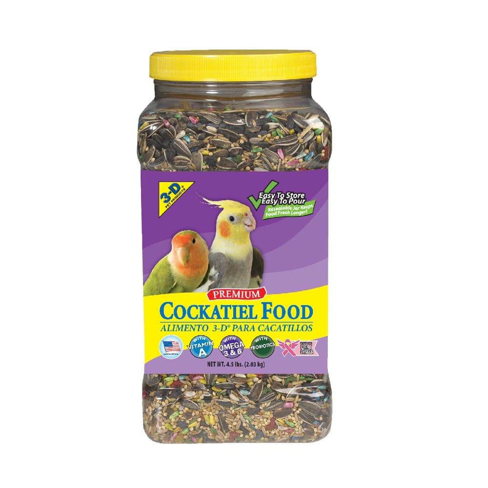 3-D Pet Products Premium Cockatiel Bird Food, Seeds, 4.5 Lb. Jar Animals & Pet Supplies > Pet Supplies > Bird Supplies > Bird Food D & D Commodities   