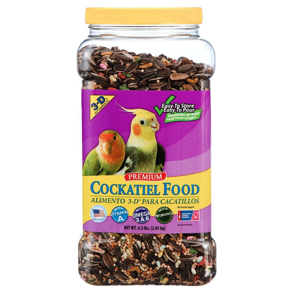 3-D Pet Products Premium Cockatiel Bird Food, Seeds, 4.5 Lb. Jar Animals & Pet Supplies > Pet Supplies > Bird Supplies > Bird Food D & D Commodities   