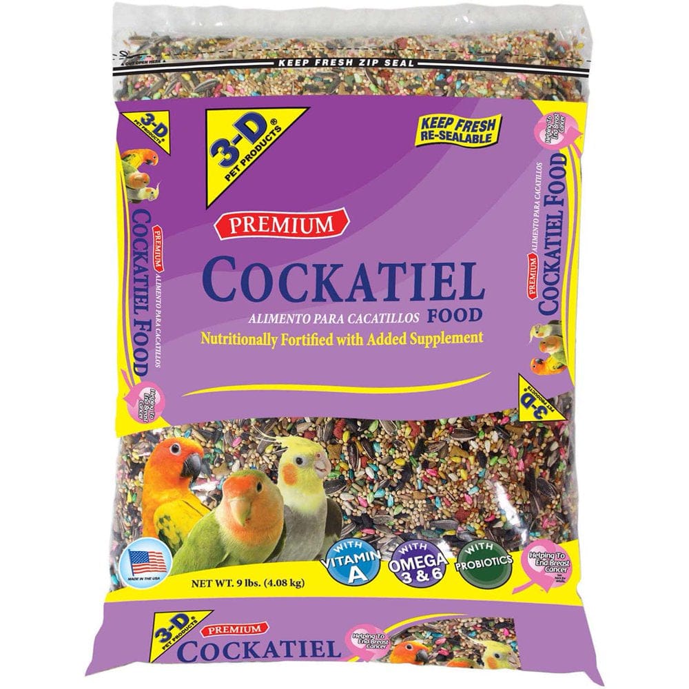 3-D Pet Products Premium Cockatiel Mix Bird Food, Seeds; 9 Lb. Bag Animals & Pet Supplies > Pet Supplies > Bird Supplies > Bird Food D & D Commodities   