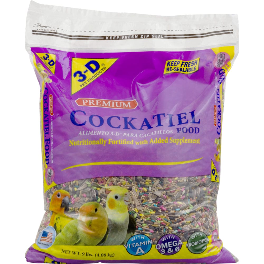 3-D Pet Products Premium Cockatiel Mix Bird Food, Seeds; 9 Lb. Bag Animals & Pet Supplies > Pet Supplies > Bird Supplies > Bird Food D & D Commodities   