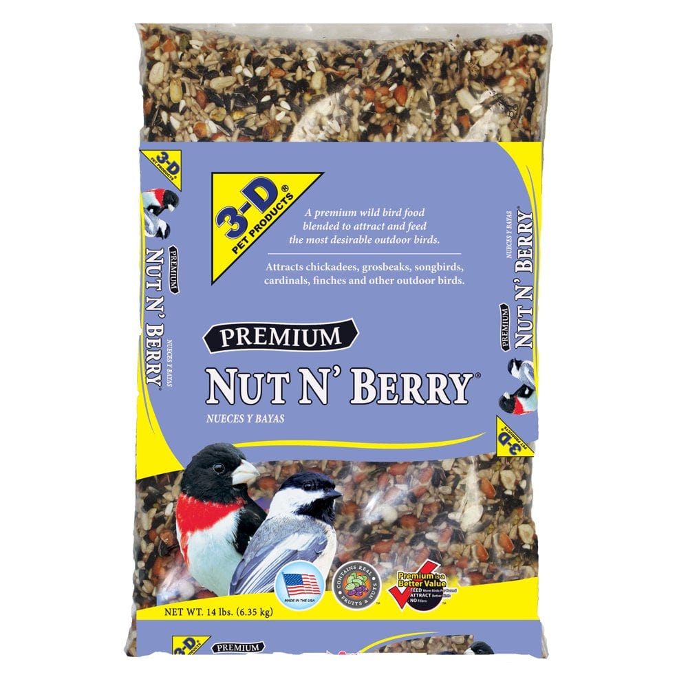 3-D Pet Products Premium Nut N' Berry Blend Wild Bird Food, 14 Lb. Animals & Pet Supplies > Pet Supplies > Bird Supplies > Bird Food D & D Commodities 14 lbs  