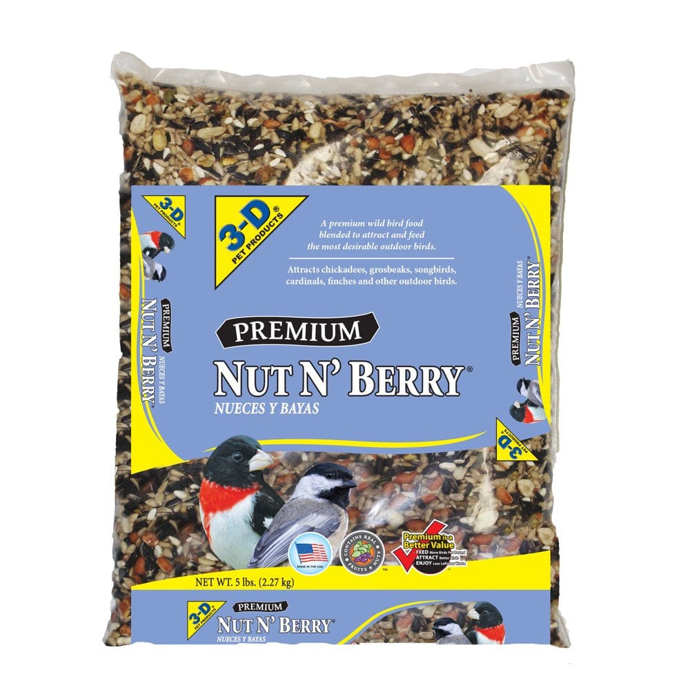 3-D Pet Products Premium Nut N' Berry Blend Wild Bird Food, 14 Lb. Animals & Pet Supplies > Pet Supplies > Bird Supplies > Bird Food D & D Commodities 5 lbs  