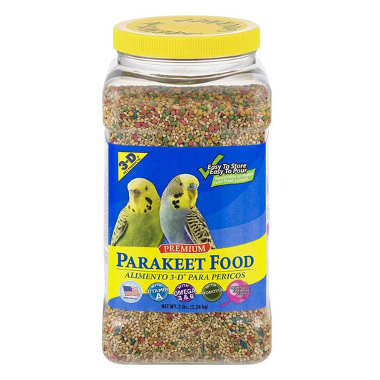 3-D Pet Products Premium Parakeet Bird Food, Seeds; 5 Lb. Jar Animals & Pet Supplies > Pet Supplies > Bird Supplies > Bird Food D & D Commodities   