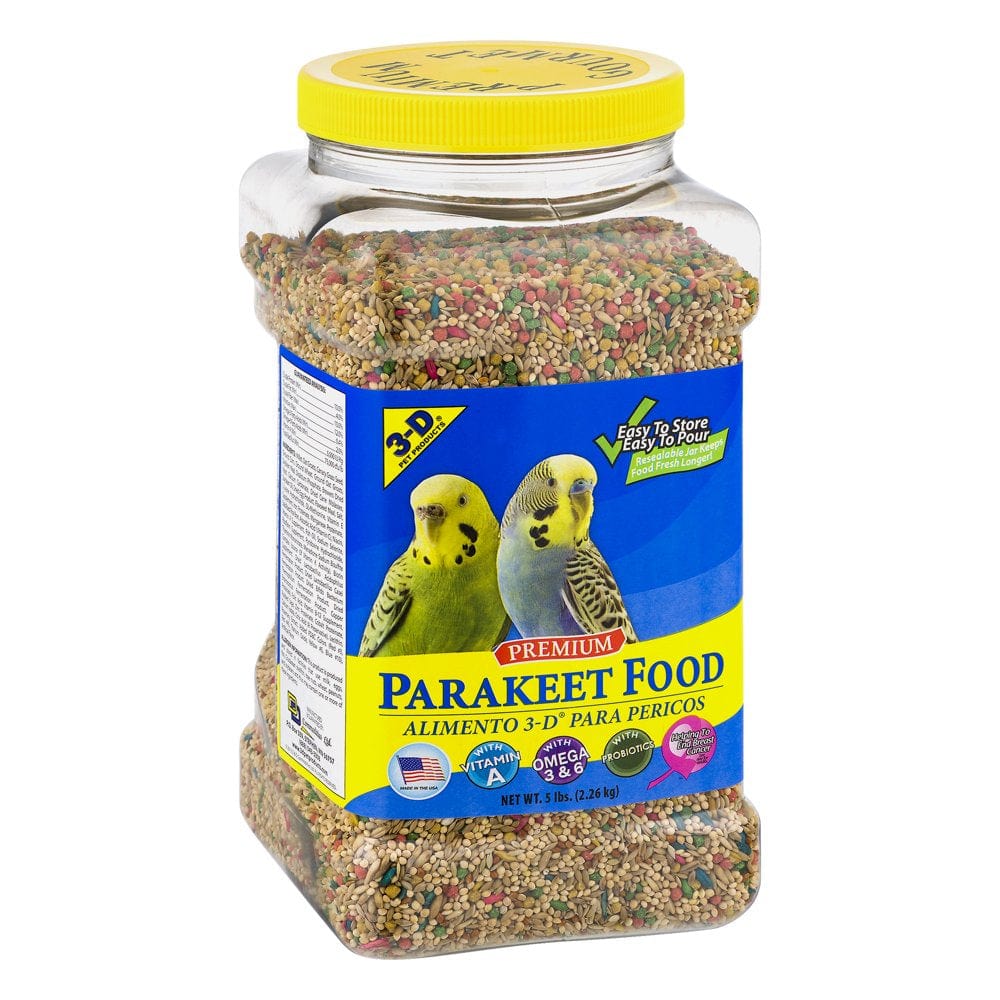 3-D Pet Products Premium Parakeet Bird Food, Seeds; 5 Lb. Jar Animals & Pet Supplies > Pet Supplies > Bird Supplies > Bird Food D & D Commodities   